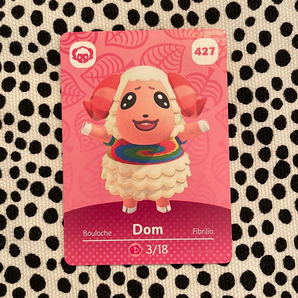 Genuine ACNH Dom amiibo card